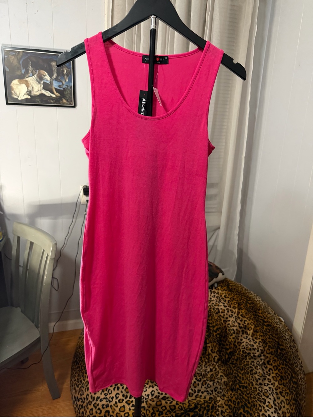 Absolutely Love It!! Pink Sleeveless Hot Pink Bodycon Tank  Dress Size M NWT